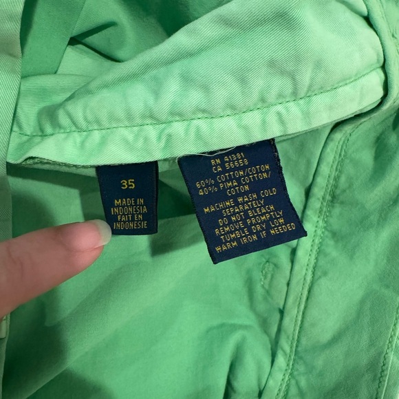 Polo Ralph Lauren Green Flat Front Shorts classic fit 100% cotton - Picture 7 of 9